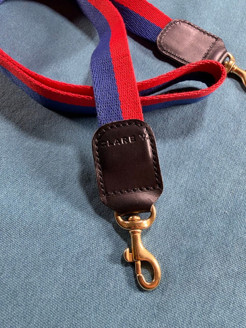 Red/Blue Clare V. Crossbody Strap - NWOT